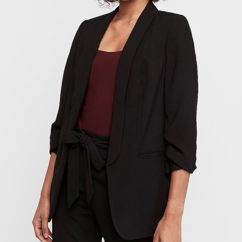 Express Boyfriend Runched sleeve Blazer